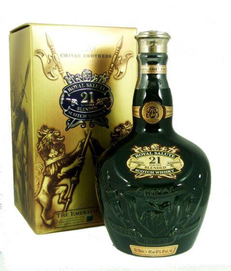 Chivas Regal - Royal Salute 21 yo - Green Wade Ceramic Decanter- Blended Scotch Whisky - 70cl - 40% ABV
