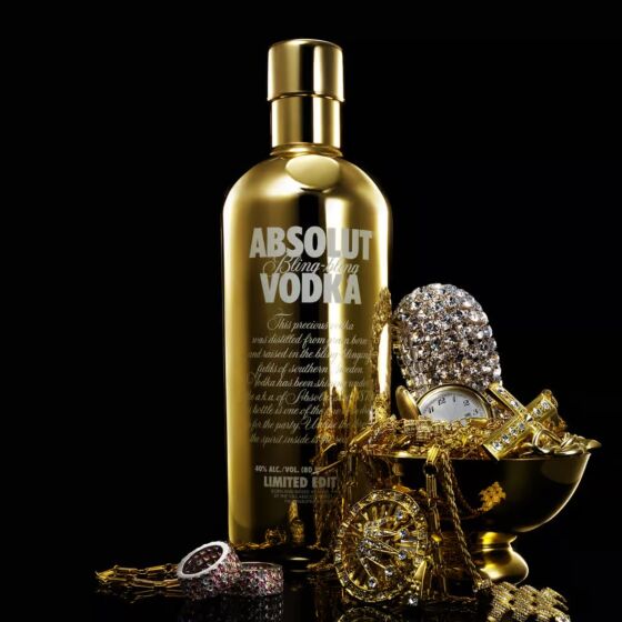 Absolut Bling Bling Gold Vodka 75cl