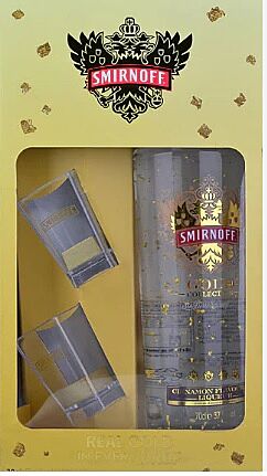 Smirnoff Gold Cinnamon Vodka + 2 Shot Glasses Gift Set 37.5%
