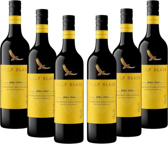 Wolf Blass Yellow Label Cabernet Sauvignon Red Wine, 6 x 75cl