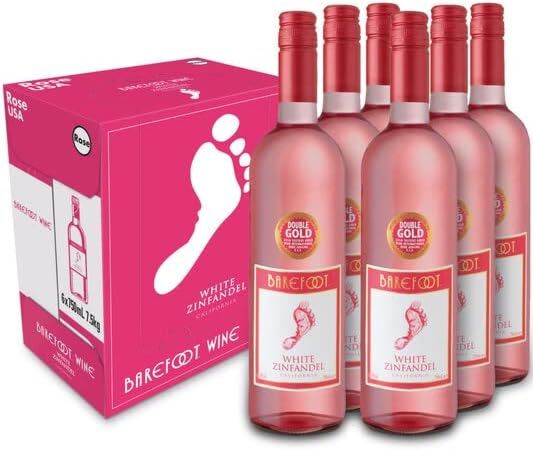 Barefoot White Zinfandel Rose Wine 6 x 75cl