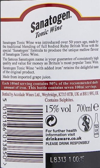 Sanatogen Tonic Wine with added Iron - 70cl - 15% ABV